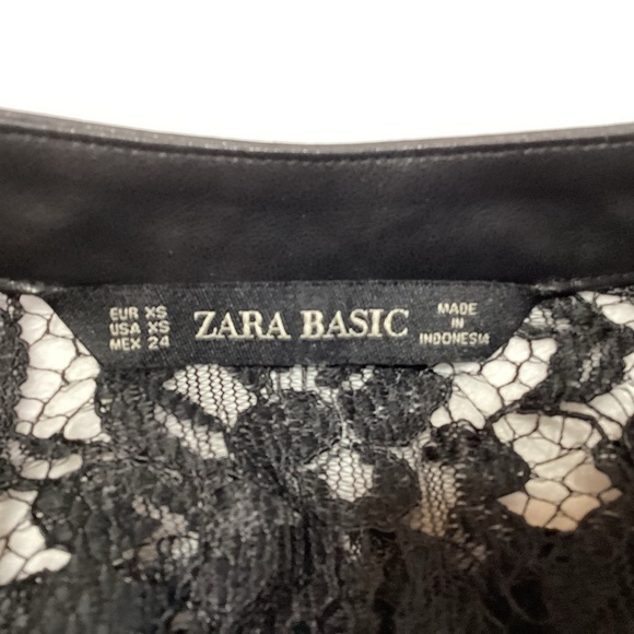 Zara Basic Lace Button Up Top Long Sleeves Size XS Black Whimsigoth Dark Fairy - Picture 4 of 9